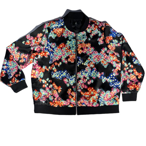 Jason Wu black bomber jacket with floral print. Size M. Pockets. Lined. - Picture 13 of 16
